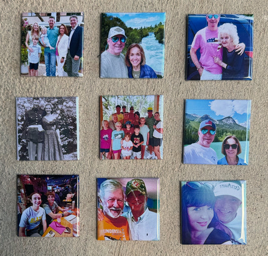 9 Custom 2" x 2" Square Magnets