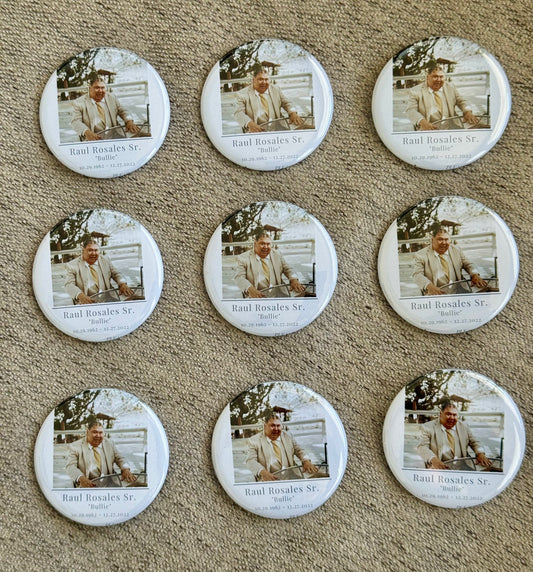 9 Custom 2.25" Round Pin-Back Buttons