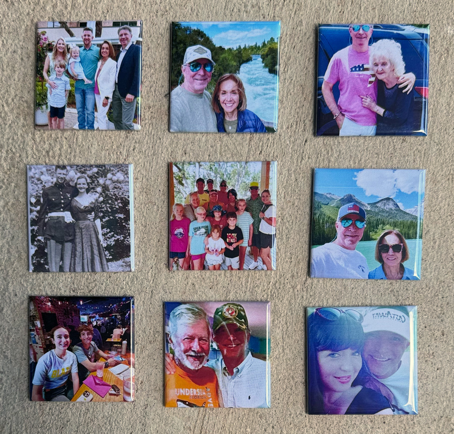 9 Custom 2" x 2" Square Magnets