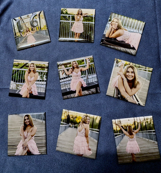 9 Custom 2" x 2" Square Magnets