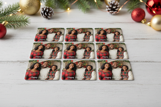 Nine Christmas 2025 Photo Magnets - Blended Family